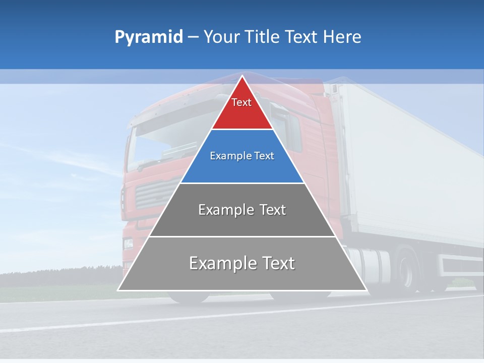 A Red Truck Is Driving Down The Road PowerPoint Template