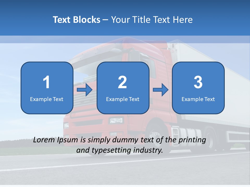 A Red Truck Is Driving Down The Road PowerPoint Template