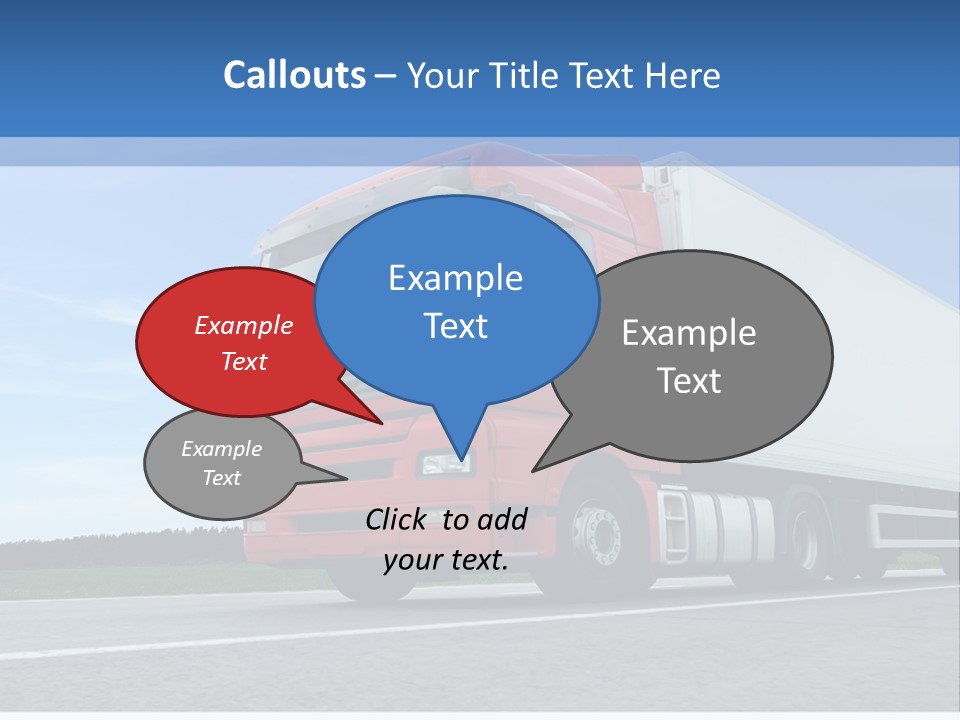 A Red Truck Is Driving Down The Road PowerPoint Template
