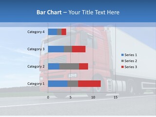 A Red Truck Is Driving Down The Road PowerPoint Template