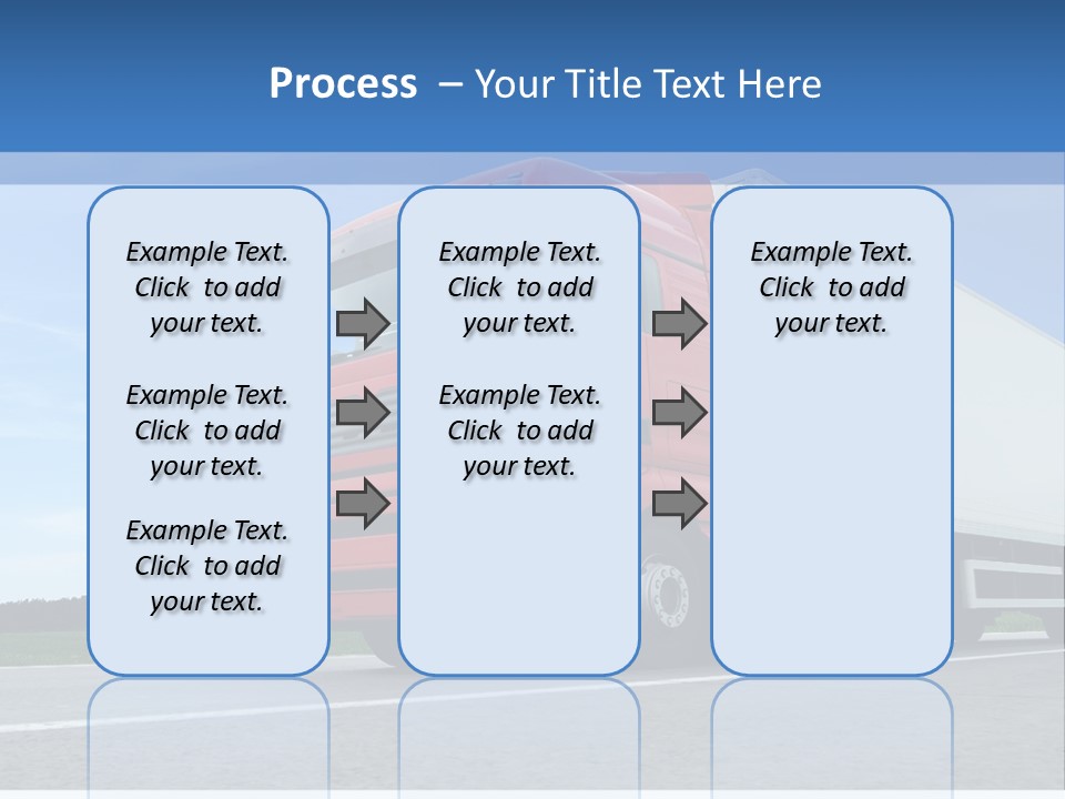 A Red Truck Is Driving Down The Road PowerPoint Template