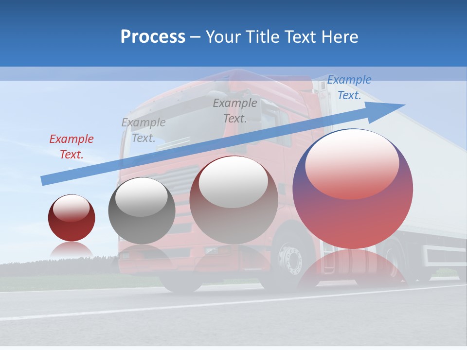 A Red Truck Is Driving Down The Road PowerPoint Template