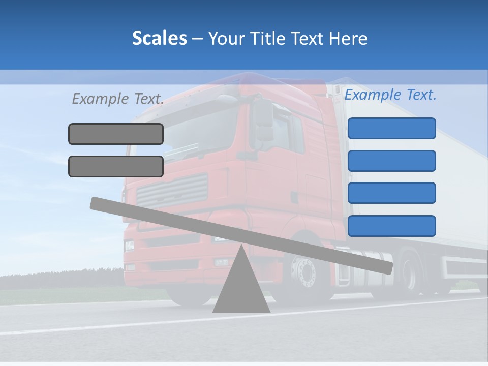 A Red Truck Is Driving Down The Road PowerPoint Template