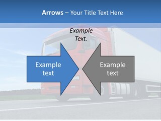A Red Truck Is Driving Down The Road PowerPoint Template