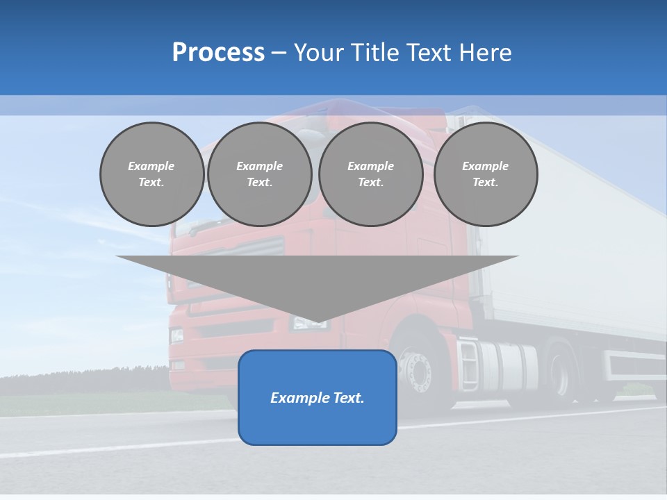 A Red Truck Is Driving Down The Road PowerPoint Template