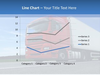 A Red Truck Is Driving Down The Road PowerPoint Template