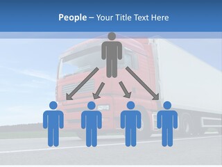 A Red Truck Is Driving Down The Road PowerPoint Template