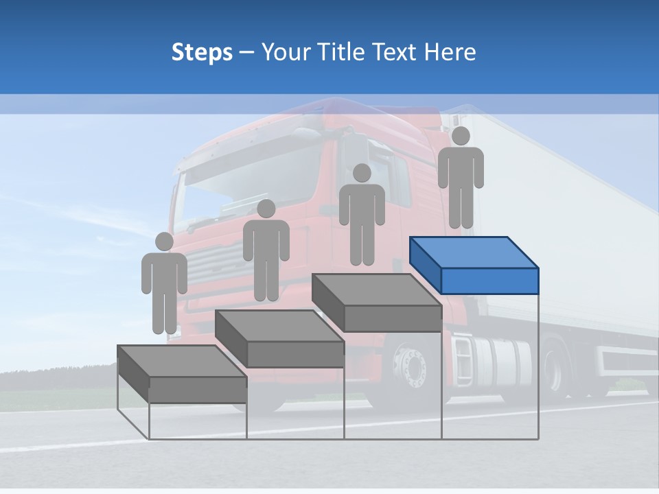 A Red Truck Is Driving Down The Road PowerPoint Template