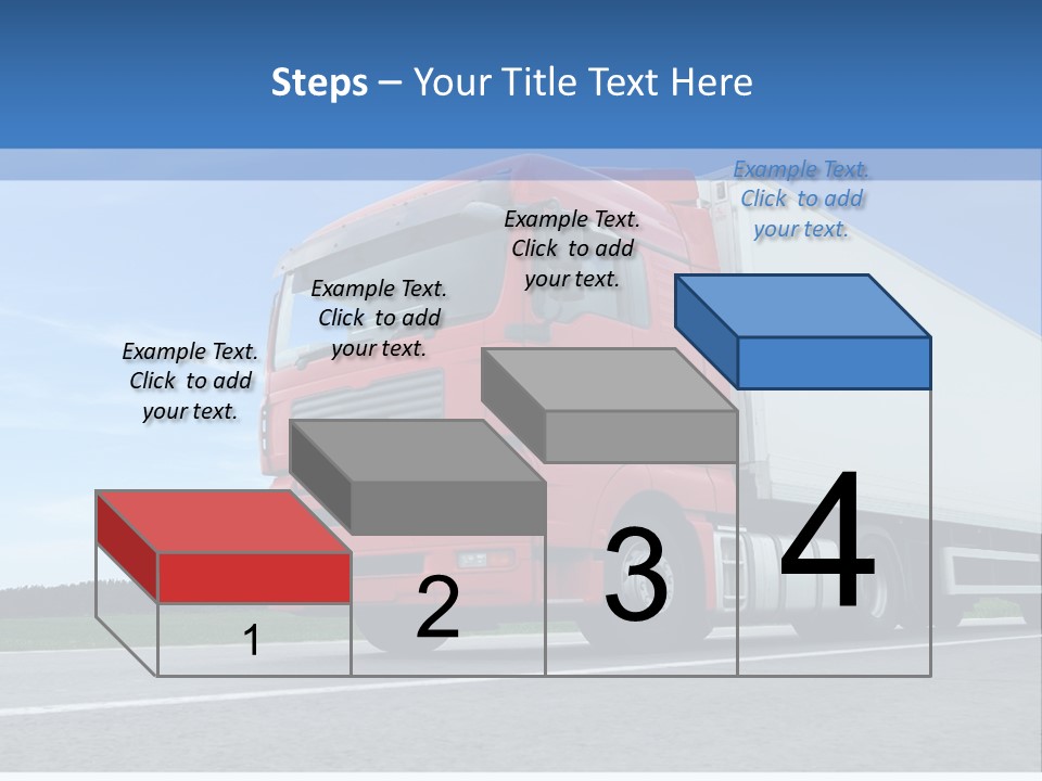 A Red Truck Is Driving Down The Road PowerPoint Template