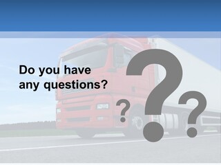 A Red Truck Is Driving Down The Road PowerPoint Template