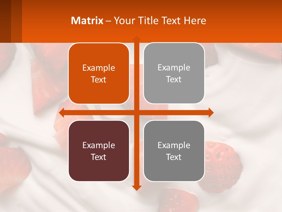 A Plate Of Strawberries On Top Of A Whipped Cream Dessert PowerPoint Template