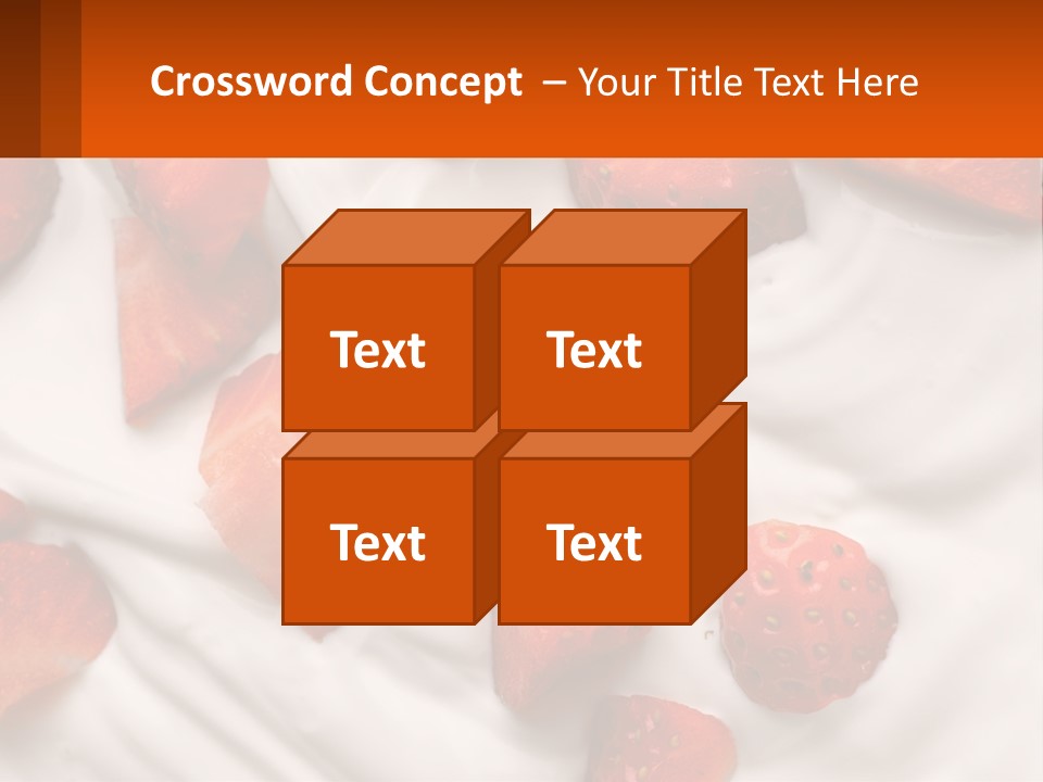 A Plate Of Strawberries On Top Of A Whipped Cream Dessert PowerPoint Template