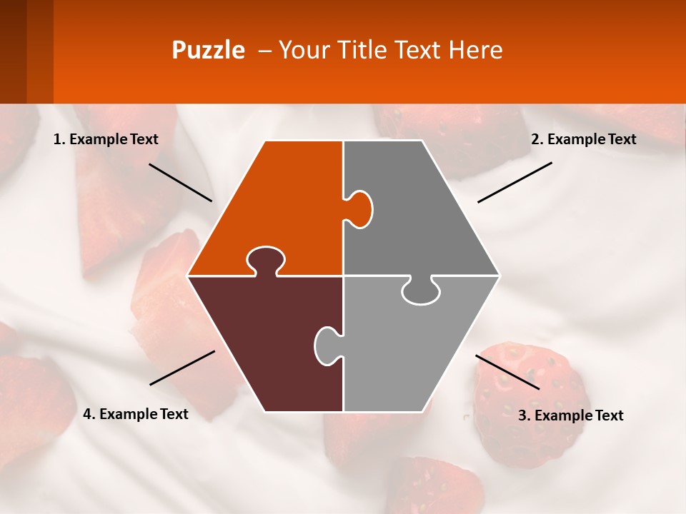 A Plate Of Strawberries On Top Of A Whipped Cream Dessert PowerPoint Template