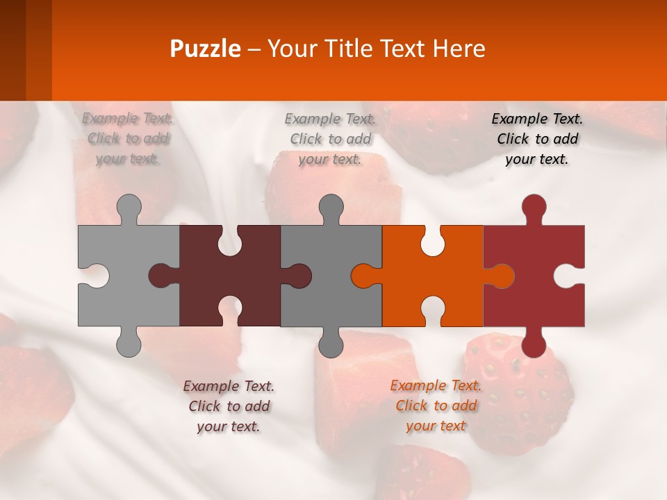 A Plate Of Strawberries On Top Of A Whipped Cream Dessert PowerPoint Template