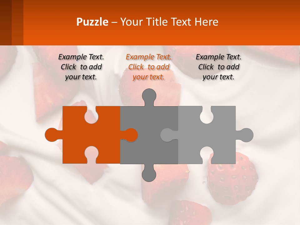 A Plate Of Strawberries On Top Of A Whipped Cream Dessert PowerPoint Template