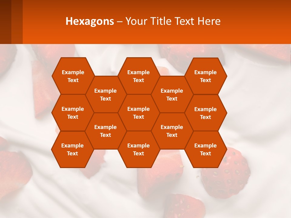 A Plate Of Strawberries On Top Of A Whipped Cream Dessert PowerPoint Template