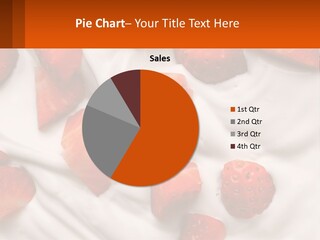 A Plate Of Strawberries On Top Of A Whipped Cream Dessert PowerPoint Template