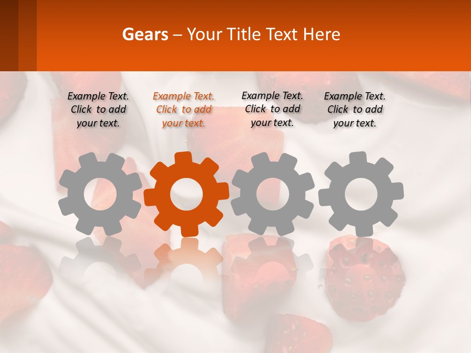 A Plate Of Strawberries On Top Of A Whipped Cream Dessert PowerPoint Template