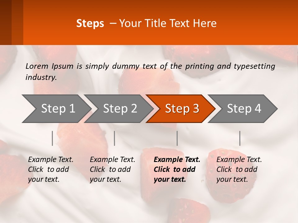 A Plate Of Strawberries On Top Of A Whipped Cream Dessert PowerPoint Template