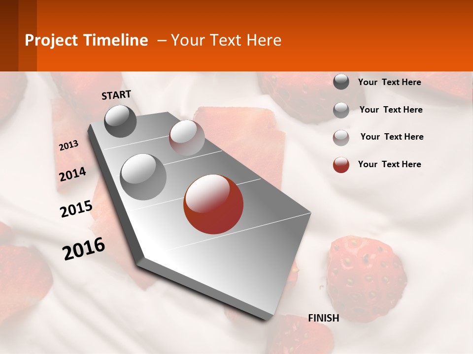 A Plate Of Strawberries On Top Of A Whipped Cream Dessert PowerPoint Template