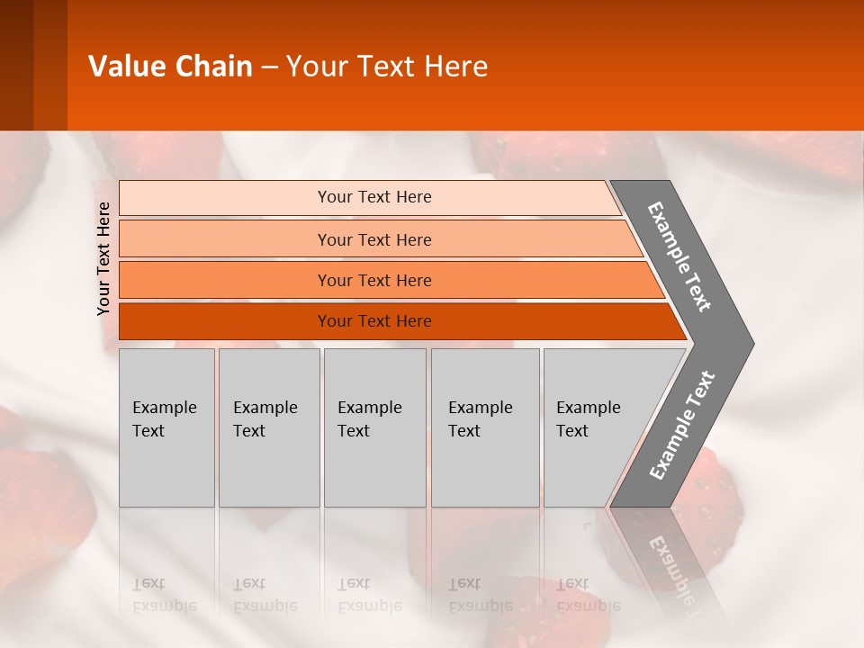 A Plate Of Strawberries On Top Of A Whipped Cream Dessert PowerPoint Template