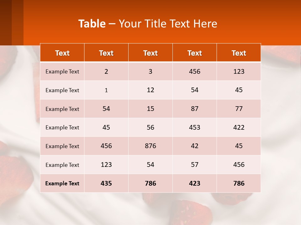 A Plate Of Strawberries On Top Of A Whipped Cream Dessert PowerPoint Template