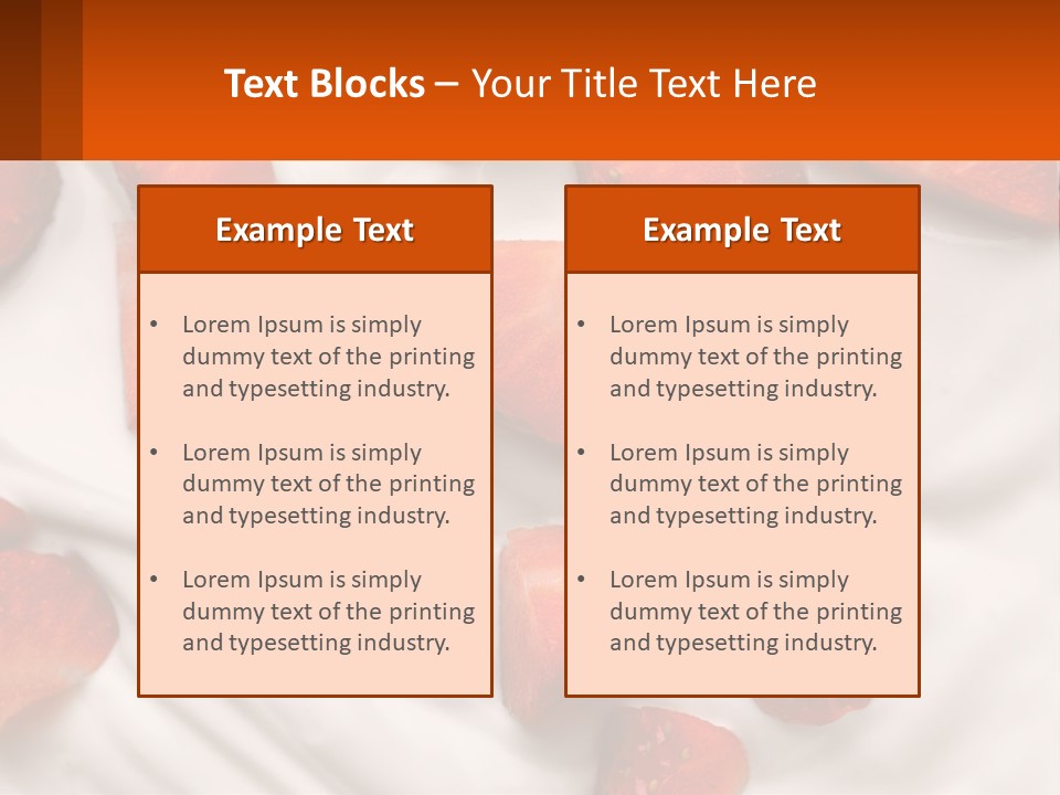 A Plate Of Strawberries On Top Of A Whipped Cream Dessert PowerPoint Template