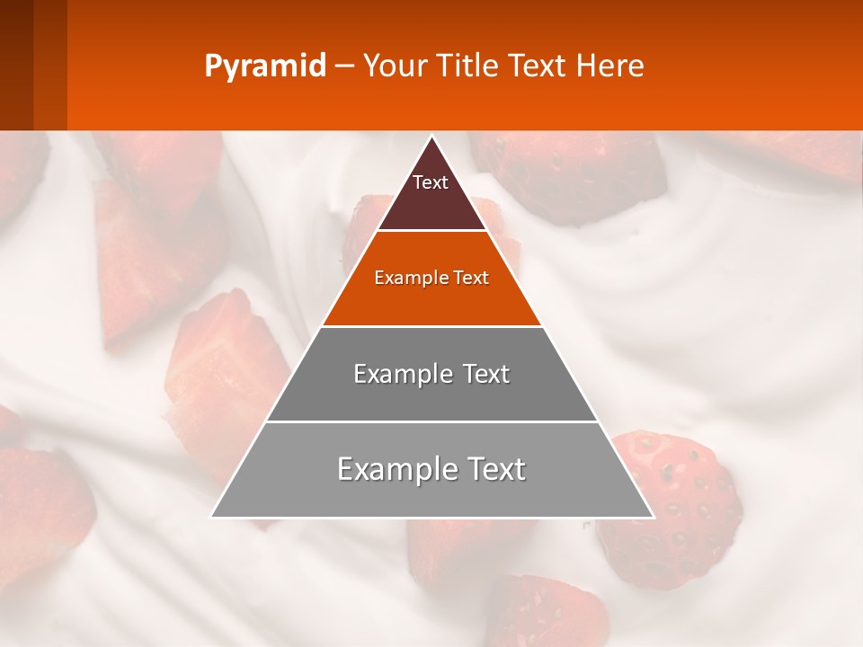 A Plate Of Strawberries On Top Of A Whipped Cream Dessert PowerPoint Template