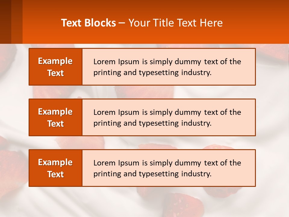 A Plate Of Strawberries On Top Of A Whipped Cream Dessert PowerPoint Template