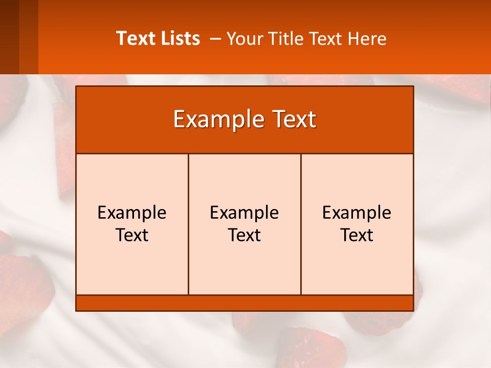 A Plate Of Strawberries On Top Of A Whipped Cream Dessert PowerPoint Template