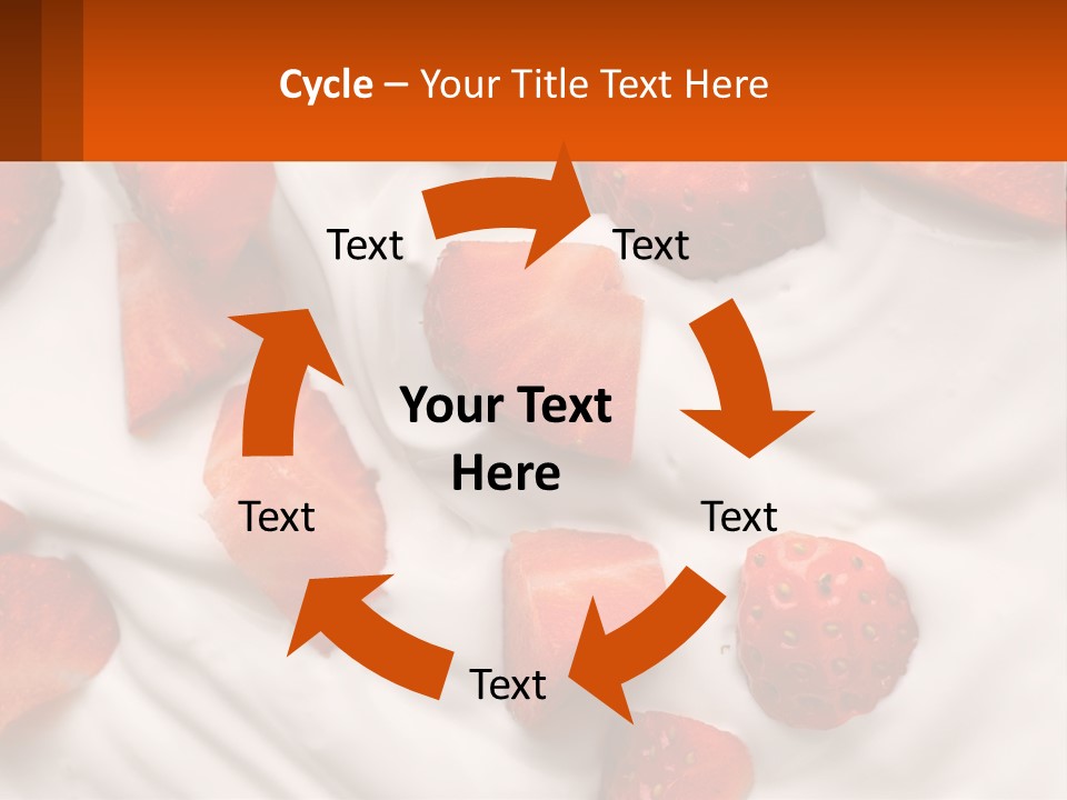 A Plate Of Strawberries On Top Of A Whipped Cream Dessert PowerPoint Template