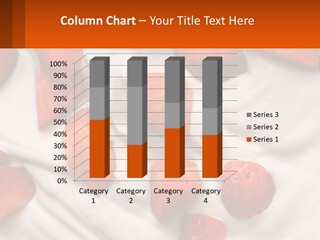 A Plate Of Strawberries On Top Of A Whipped Cream Dessert PowerPoint Template