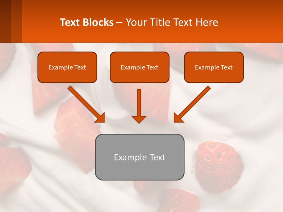 A Plate Of Strawberries On Top Of A Whipped Cream Dessert PowerPoint Template