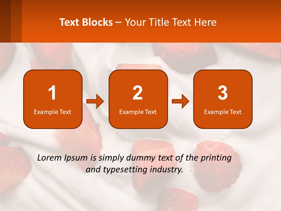 A Plate Of Strawberries On Top Of A Whipped Cream Dessert PowerPoint Template
