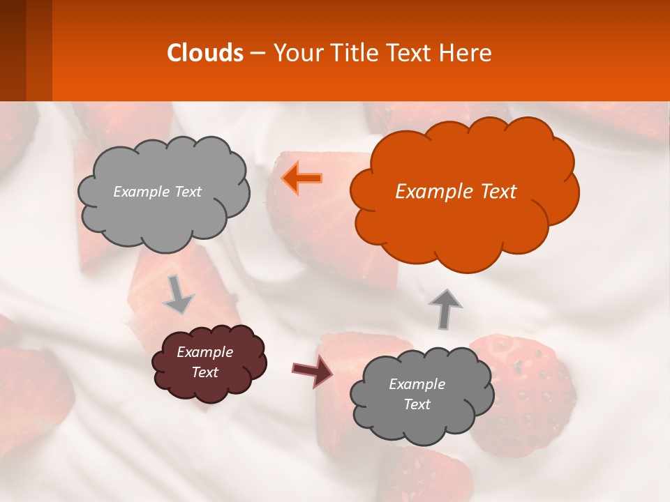 A Plate Of Strawberries On Top Of A Whipped Cream Dessert PowerPoint Template