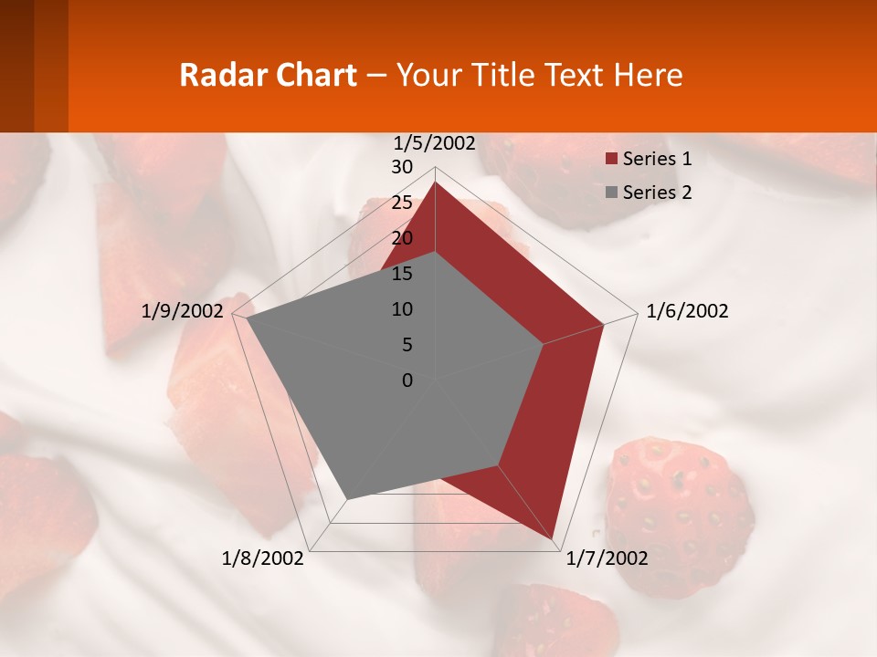 A Plate Of Strawberries On Top Of A Whipped Cream Dessert PowerPoint Template
