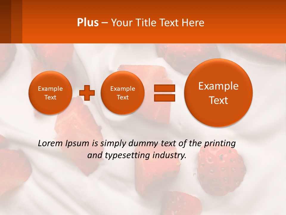 A Plate Of Strawberries On Top Of A Whipped Cream Dessert PowerPoint Template