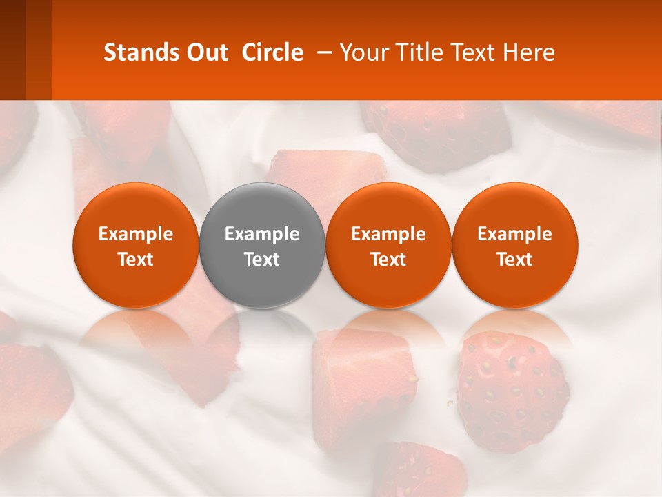 A Plate Of Strawberries On Top Of A Whipped Cream Dessert PowerPoint Template