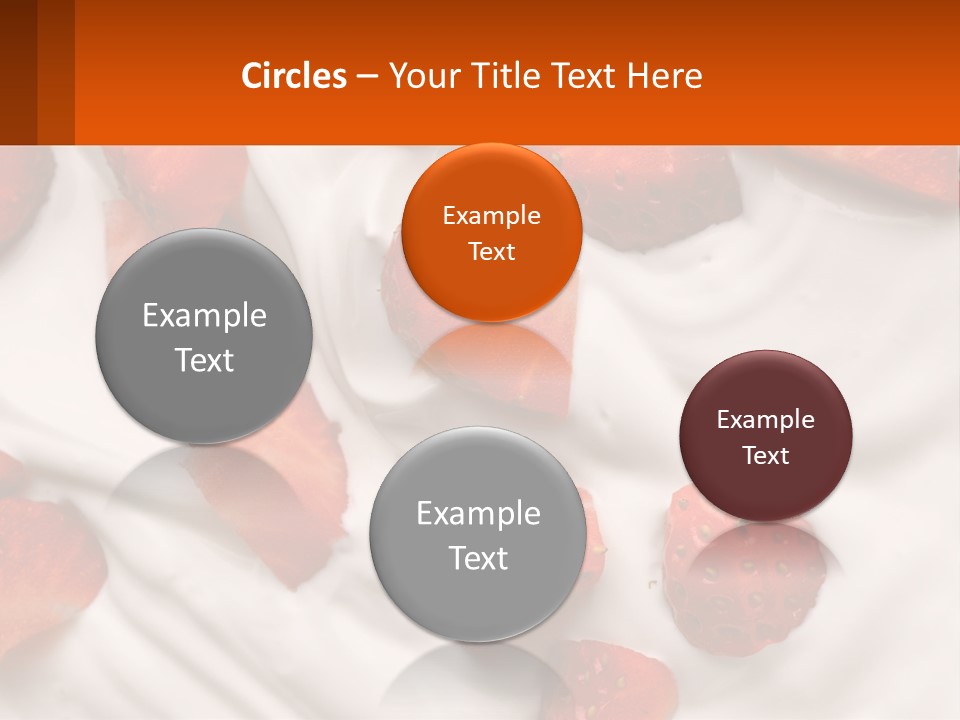 A Plate Of Strawberries On Top Of A Whipped Cream Dessert PowerPoint Template