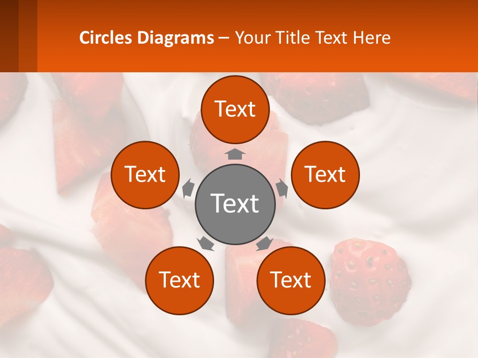 A Plate Of Strawberries On Top Of A Whipped Cream Dessert PowerPoint Template