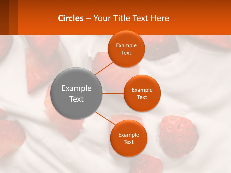 A Plate Of Strawberries On Top Of A Whipped Cream Dessert PowerPoint Template