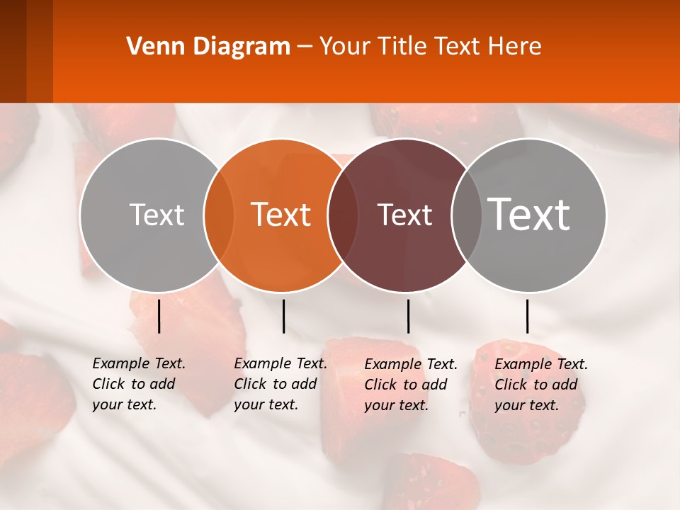 A Plate Of Strawberries On Top Of A Whipped Cream Dessert PowerPoint Template