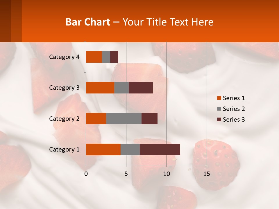 A Plate Of Strawberries On Top Of A Whipped Cream Dessert PowerPoint Template