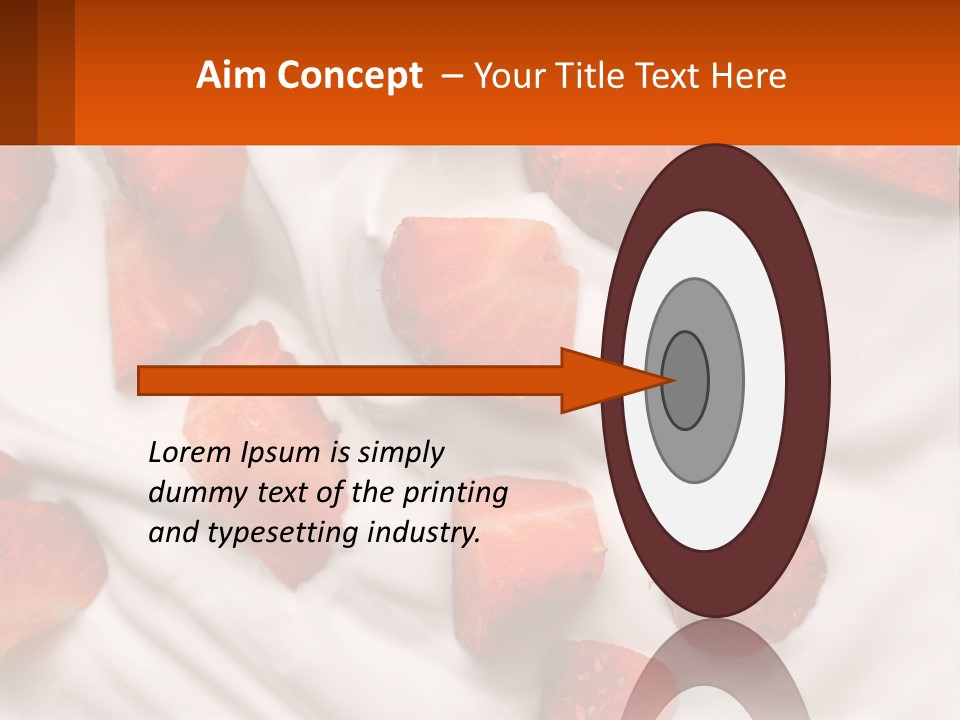A Plate Of Strawberries On Top Of A Whipped Cream Dessert PowerPoint Template