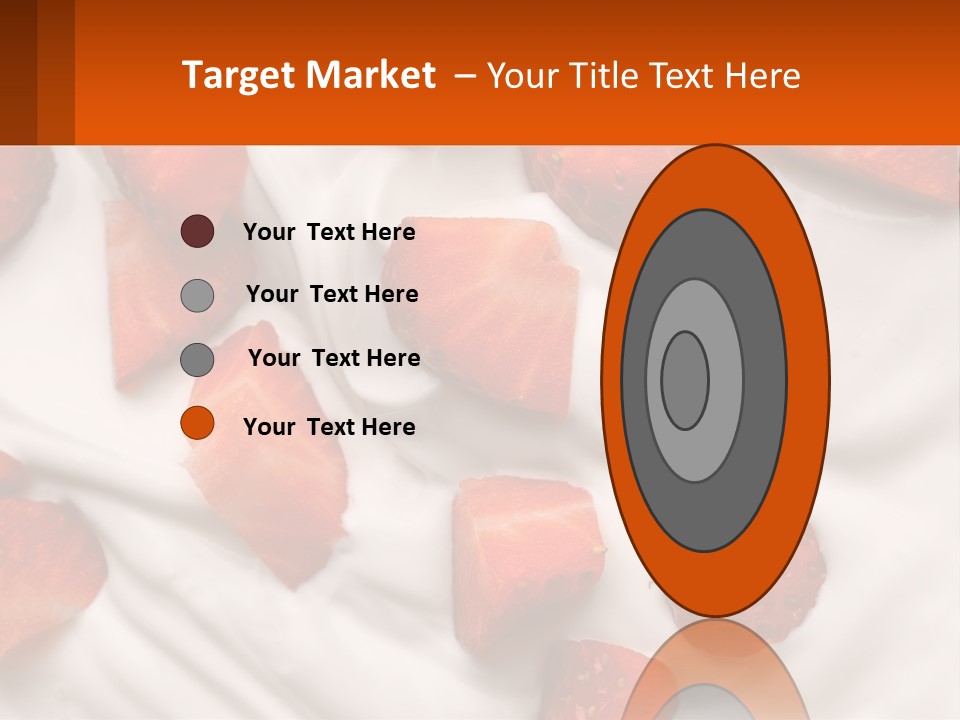 A Plate Of Strawberries On Top Of A Whipped Cream Dessert PowerPoint Template