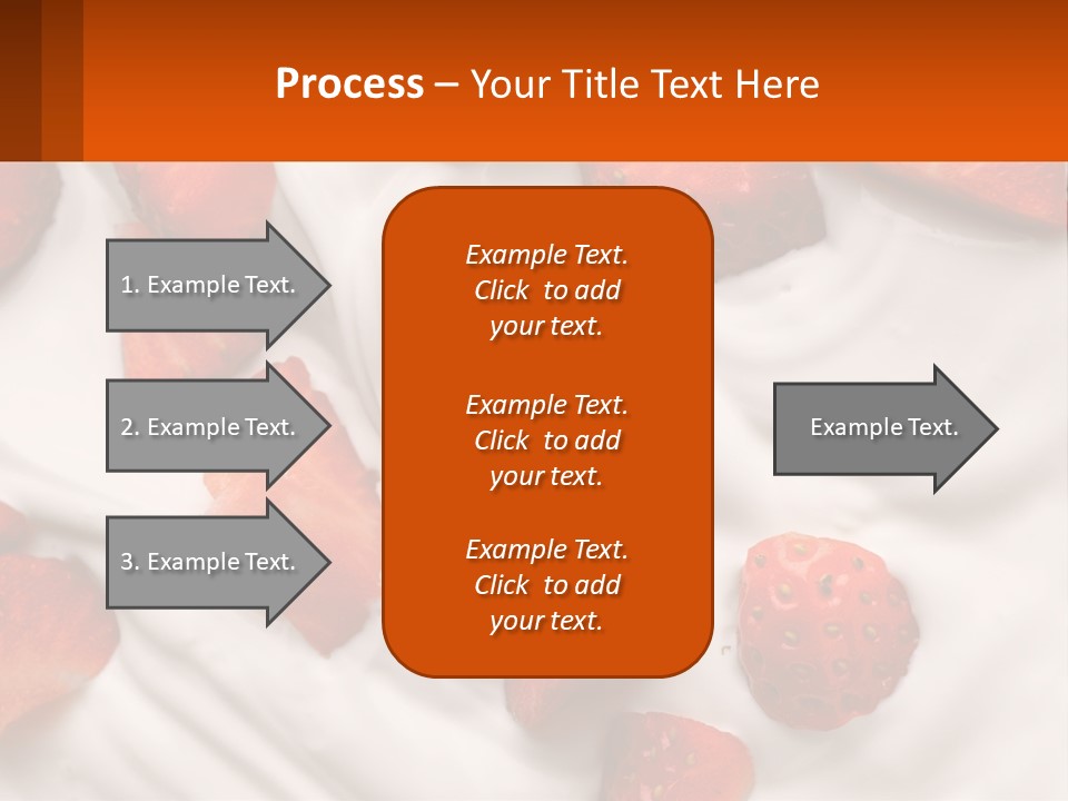 A Plate Of Strawberries On Top Of A Whipped Cream Dessert PowerPoint Template