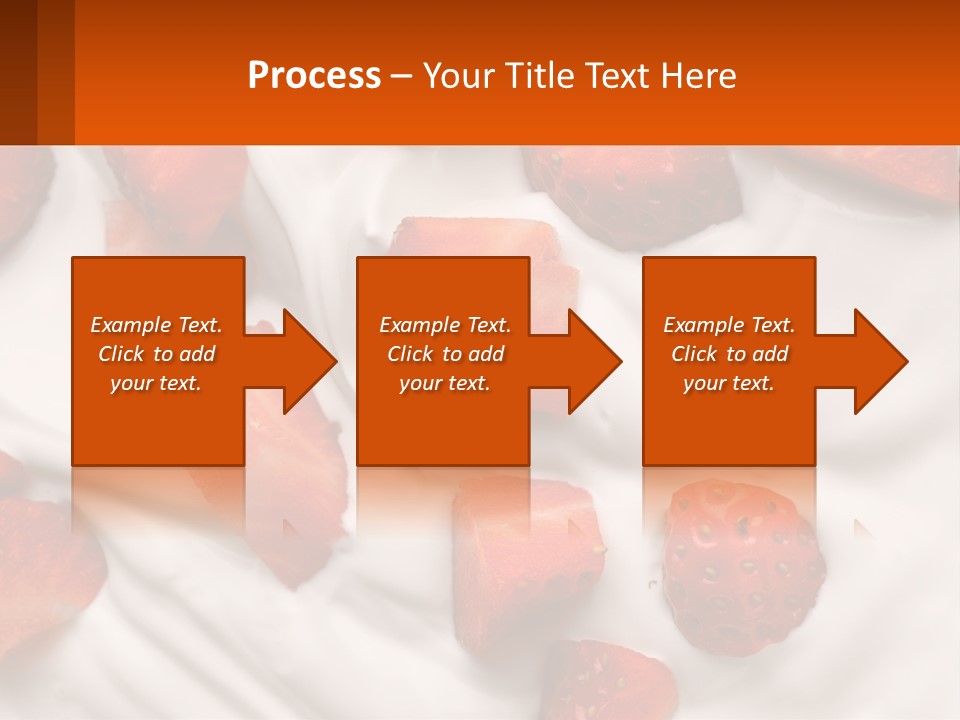 A Plate Of Strawberries On Top Of A Whipped Cream Dessert PowerPoint Template