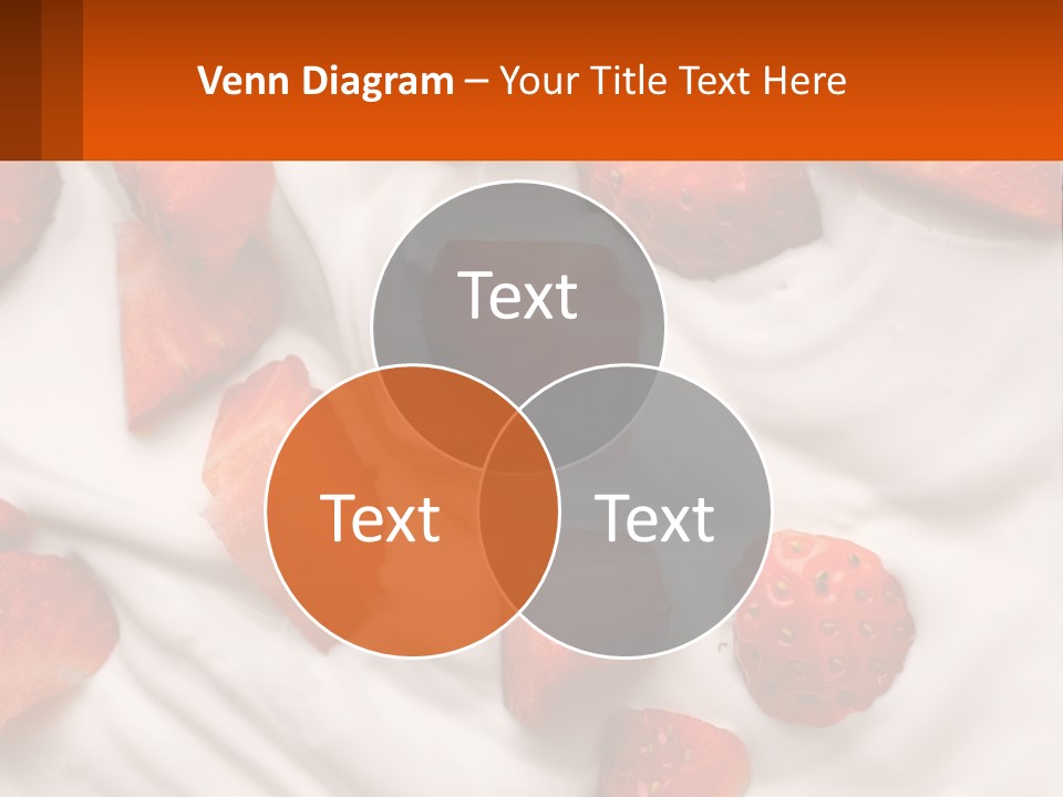A Plate Of Strawberries On Top Of A Whipped Cream Dessert PowerPoint Template