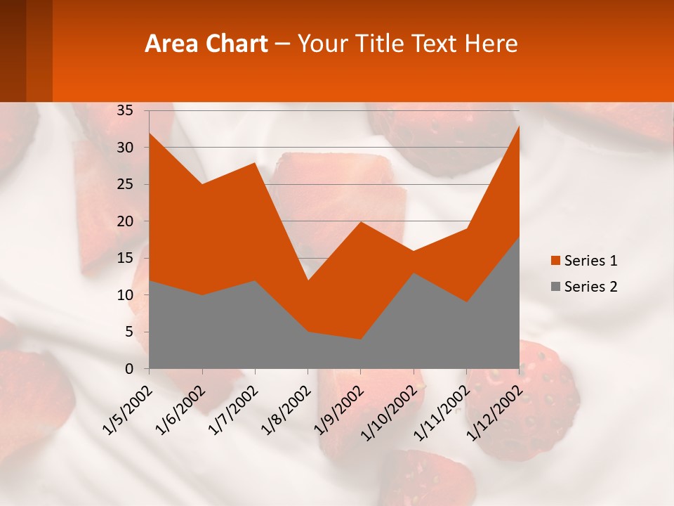 A Plate Of Strawberries On Top Of A Whipped Cream Dessert PowerPoint Template