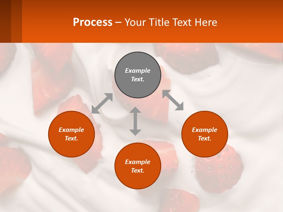 A Plate Of Strawberries On Top Of A Whipped Cream Dessert PowerPoint Template